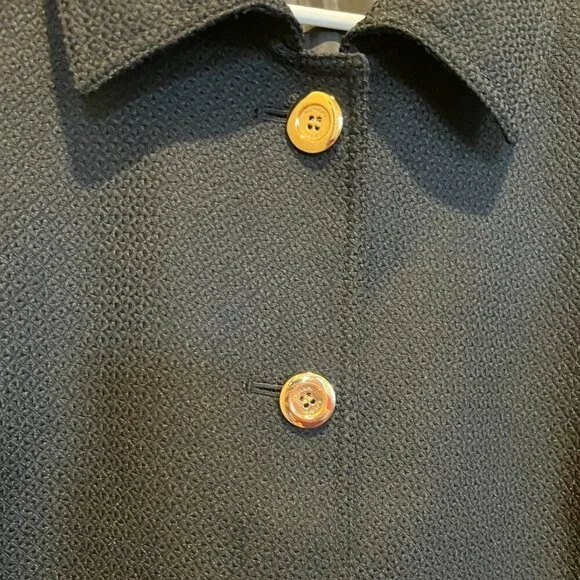 Tahari Black Boucle Jacket Gold-Tone Button, 14W - Picture 7 of 14